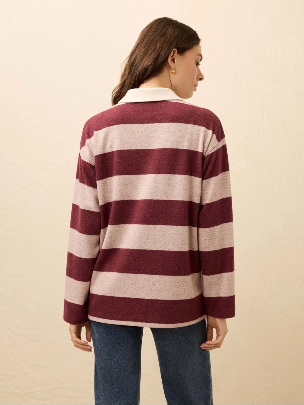 FAHERTY Legend Sweater Rugby Popover - Deep Red Rugby - Picture 5 of 13
